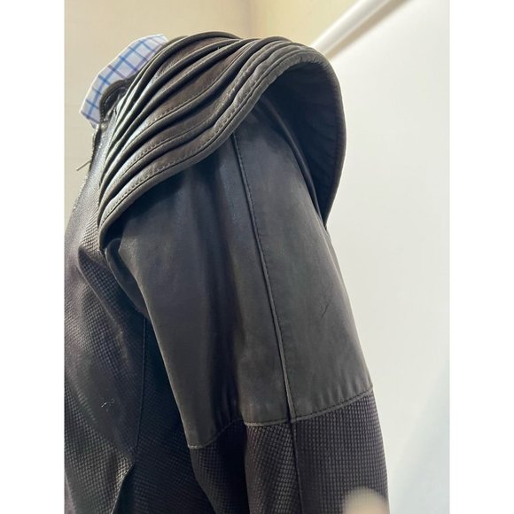 Vintage Wilson Mens Biker Motorcycle Jacket Black Lined Mandarin Collar 42 - Picture 5 of 12